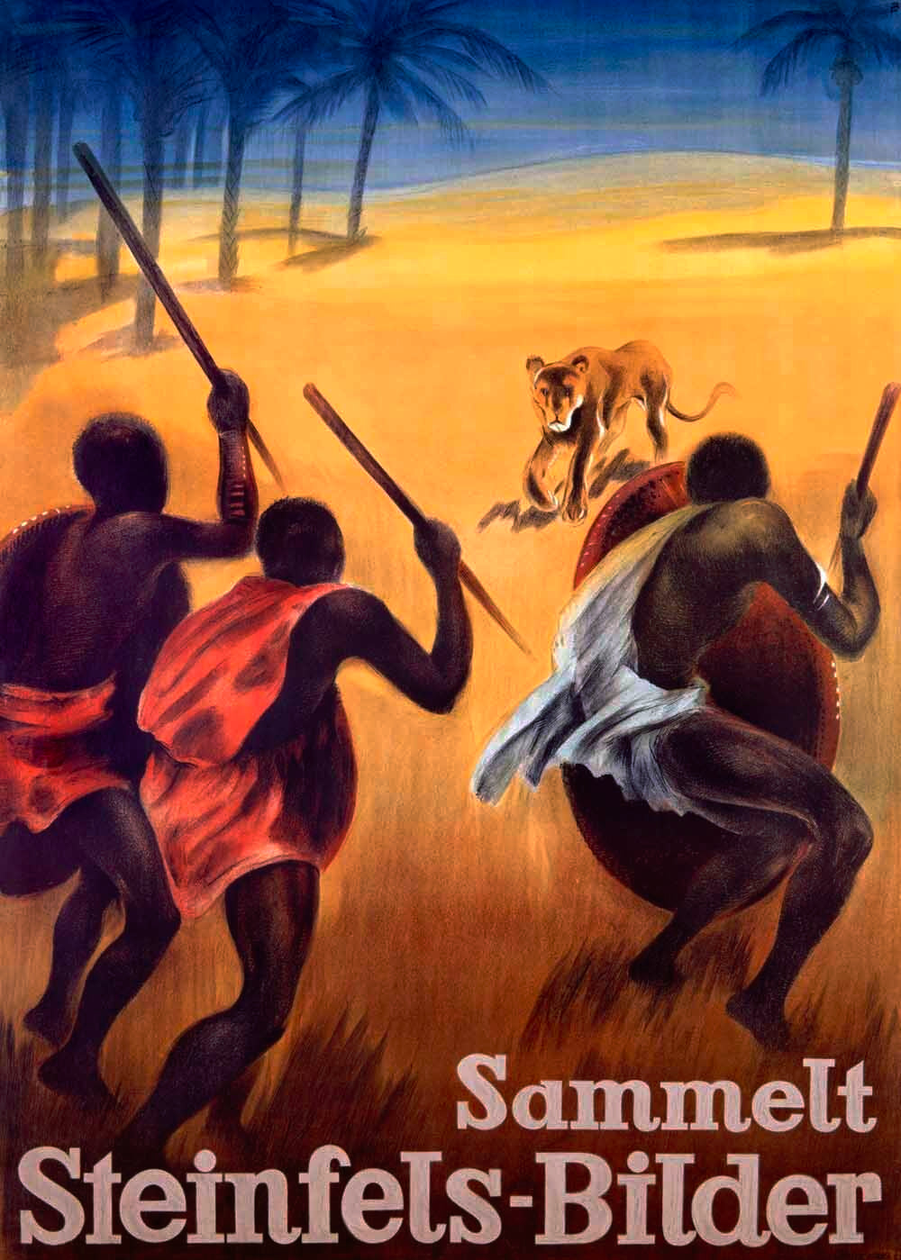 African Safari Lion Hunt Poster 0000-1221