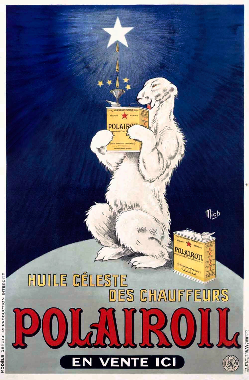 Polairoil Motor Oil PoLar Bear Poster 0000-1295