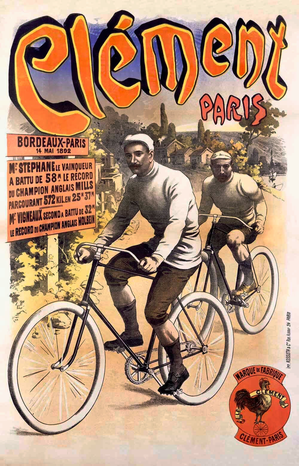French Clement Bicycle Race Poster 0000-1323