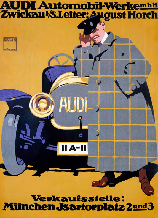 Munchen AUDI Auto Union Roadster Poster 0000-1754