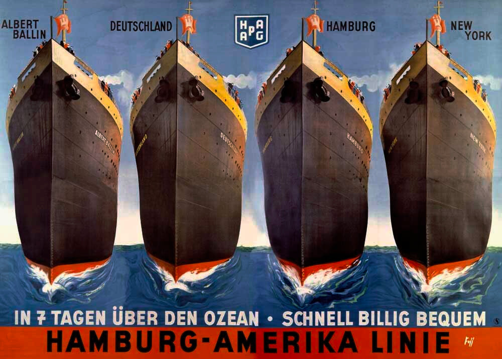 German Hamburg America Ocean Line 0000-1797