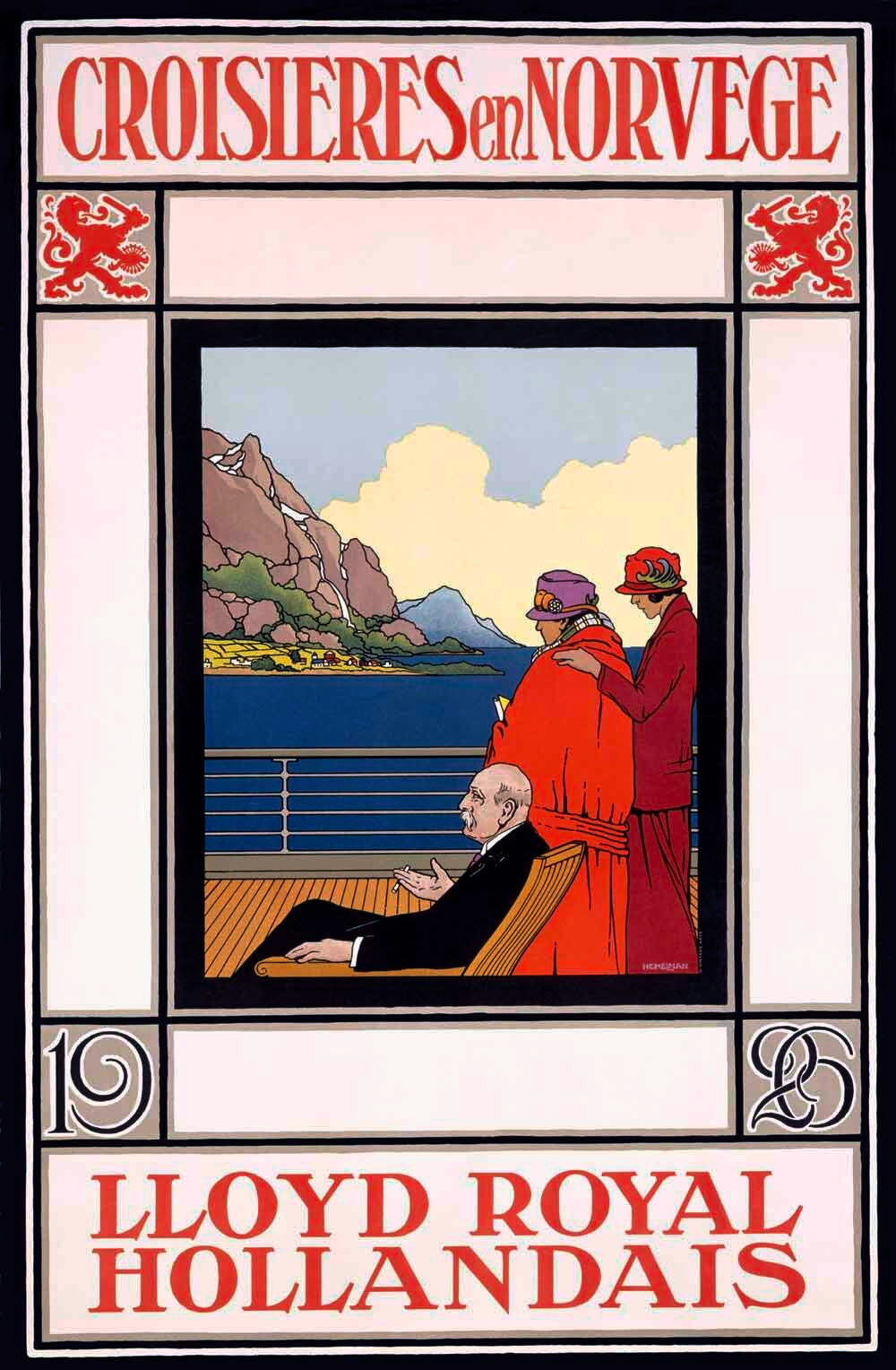 Croisiers en Norvege Ocean line Poster 0000-1799
