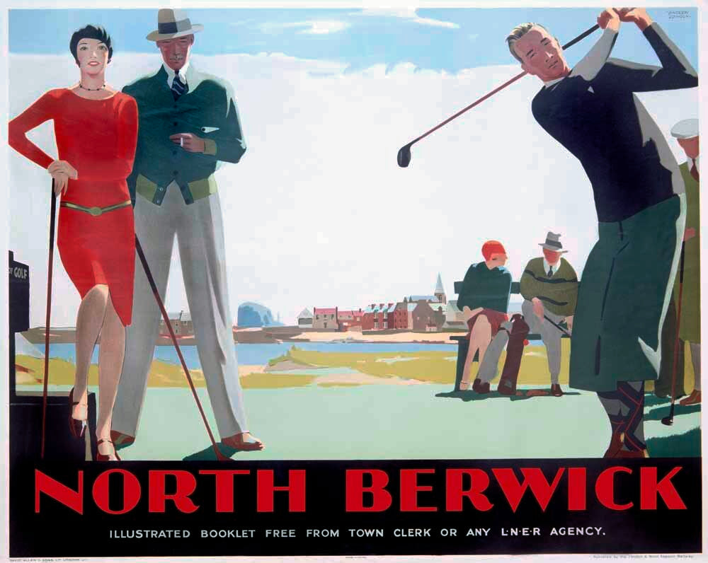 LNER Railway North Berwick Golf Poster 0000-1859