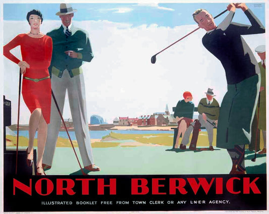LNER Railway North Berwick Golf Poster 0000-1859