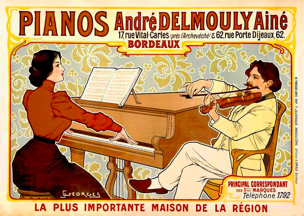 French Delmouly Piano Poster 0000-2074