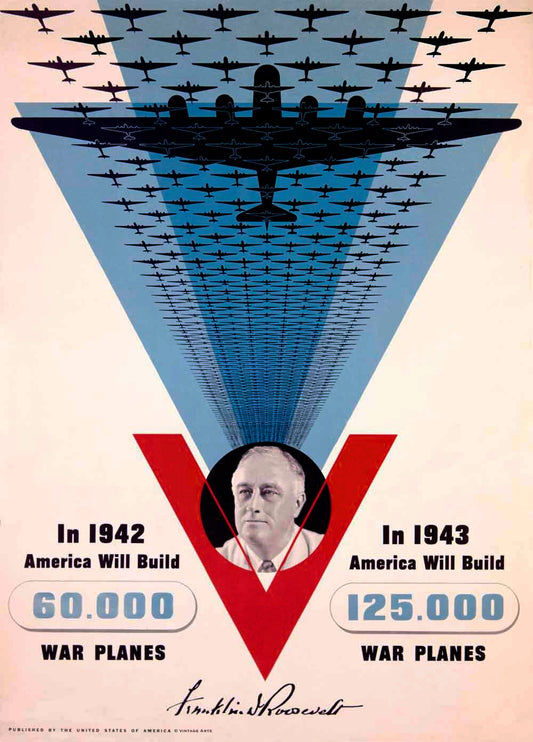 WWII Homefront Victory War Plane Production Poster 0000-2101