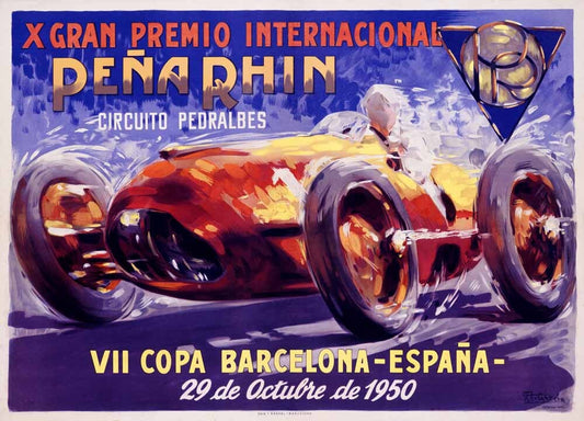 1950 Pena Rhin Auto racing Poster 0000-2738