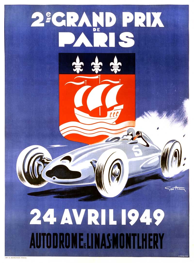1949 Paris Grand Prix Poster 0000-2742