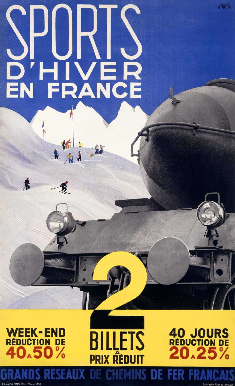 Sports D'hiver France Train Ski Poster 0000-2967