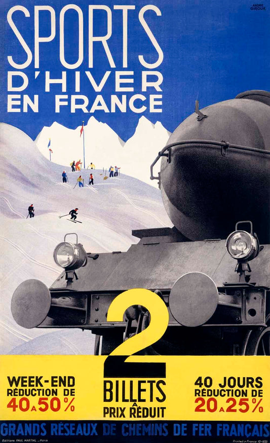 Sports D'hiver France Train Ski Poster 0000-2967
