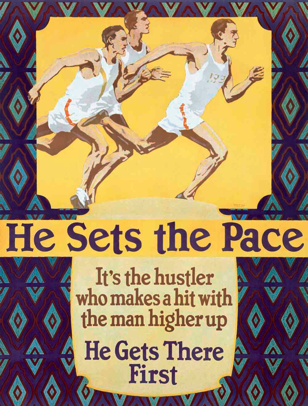 He Sets the Pace Motivational Poster 0000-3198