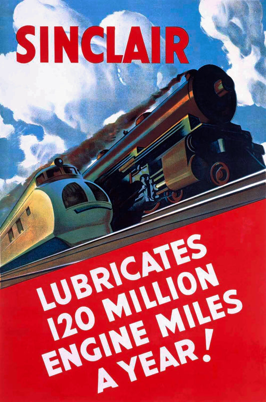 Sinclair Train Locomotive Oil Poster 0000-3357