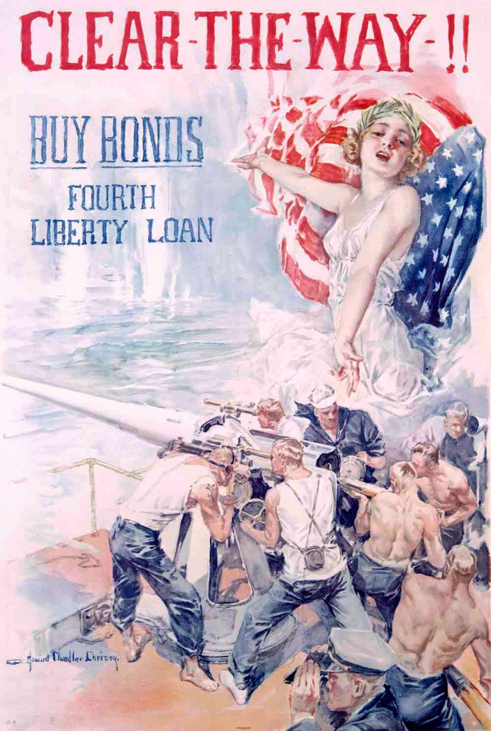 WWI 4th Liberty Bond Poster 'Clear the Way!' 0000-3360