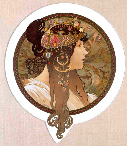 Mucha Nouveau Byzantine Brunette Poster 0000-3589