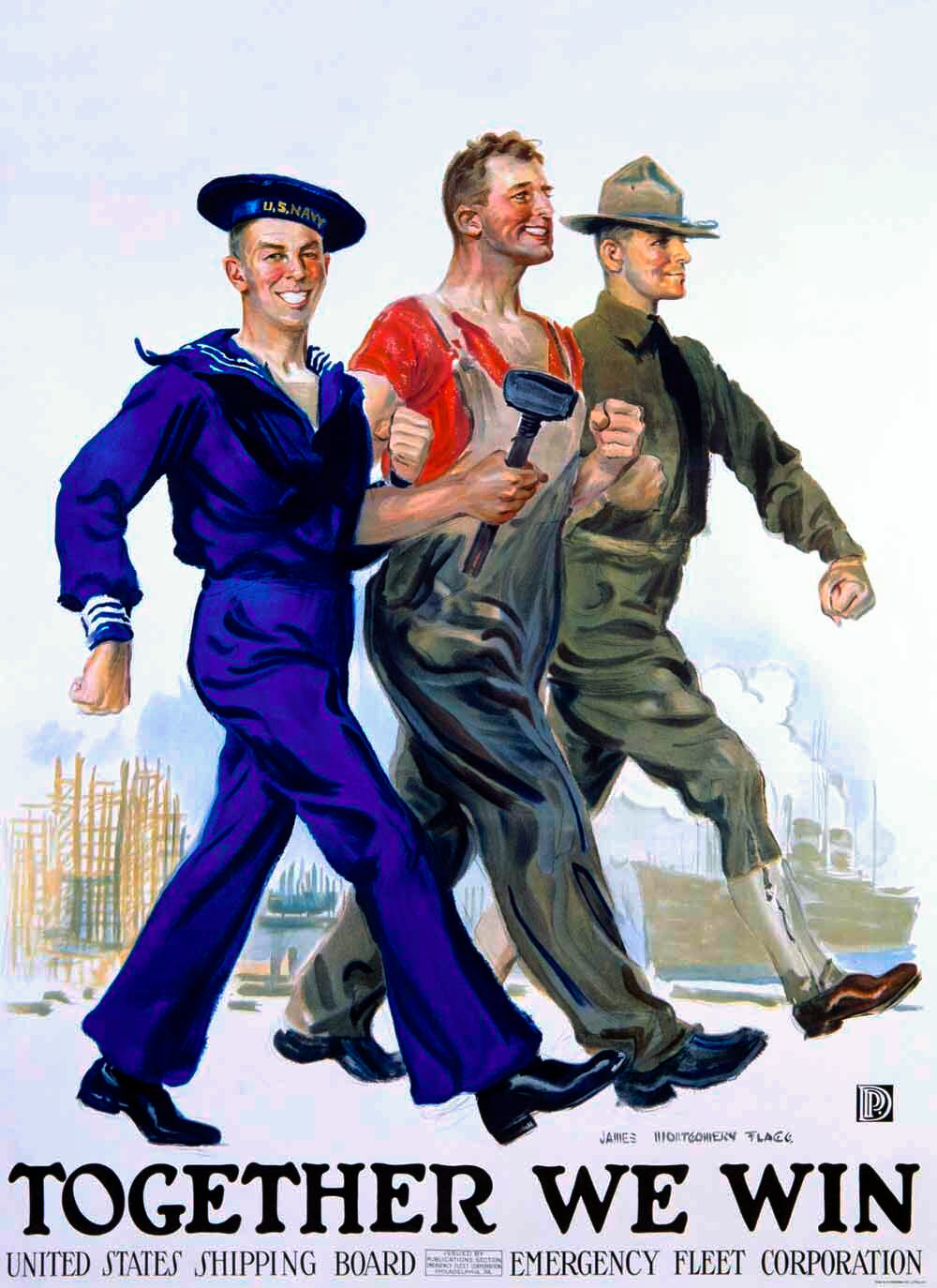 WWI USN USMC Ship Workers Poster 0000-3608