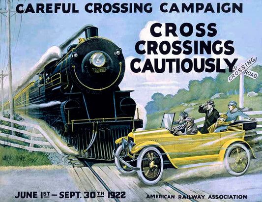1922 VINTAGE RAILROAD SAFETY POSTER 0000-3646