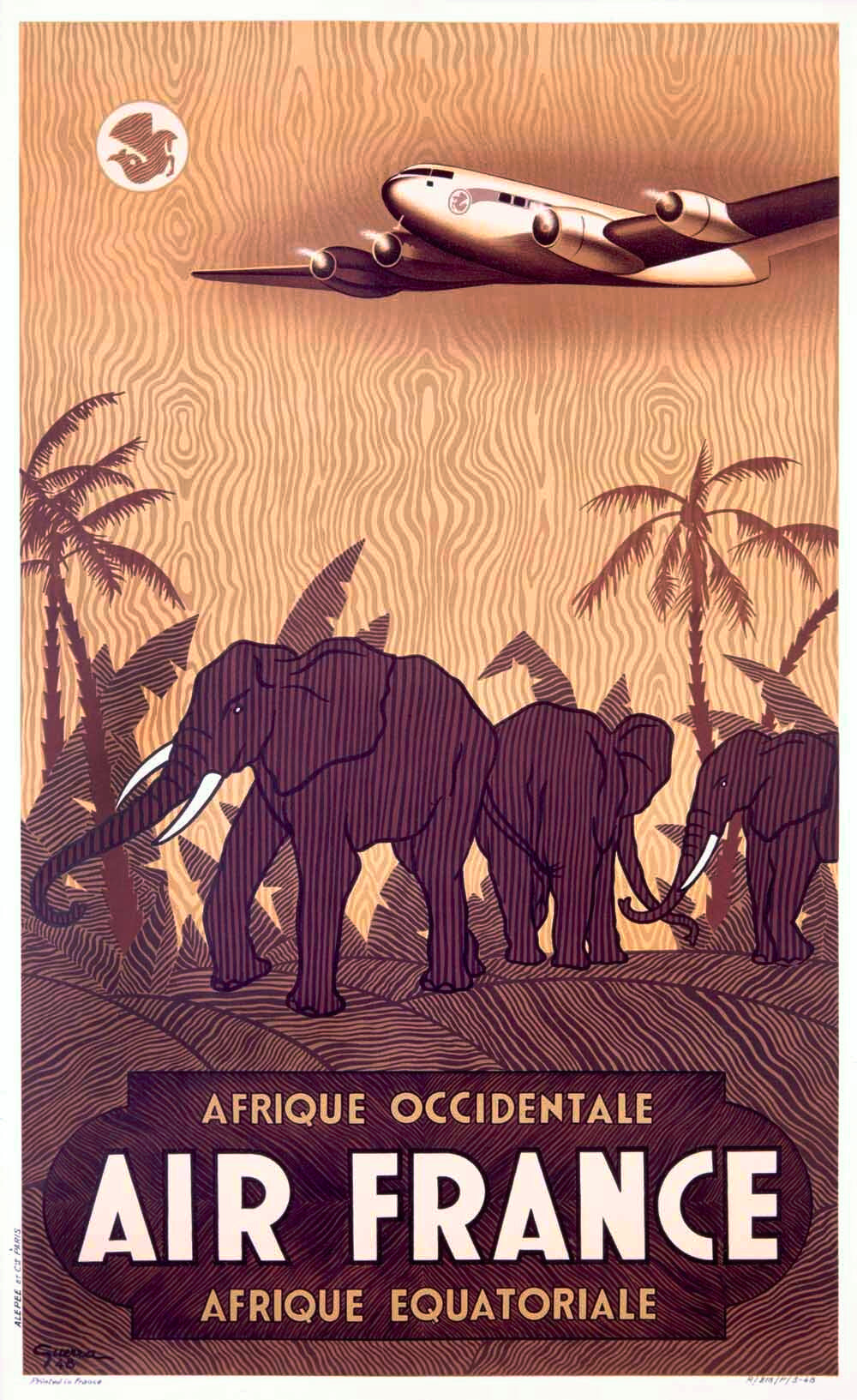 AIR FRANCE AFRICA TRAVEL POSTER 1948 0000-3669