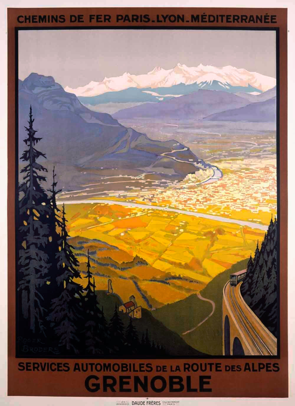 French Grenoble Auto Travel poster 0000-3827