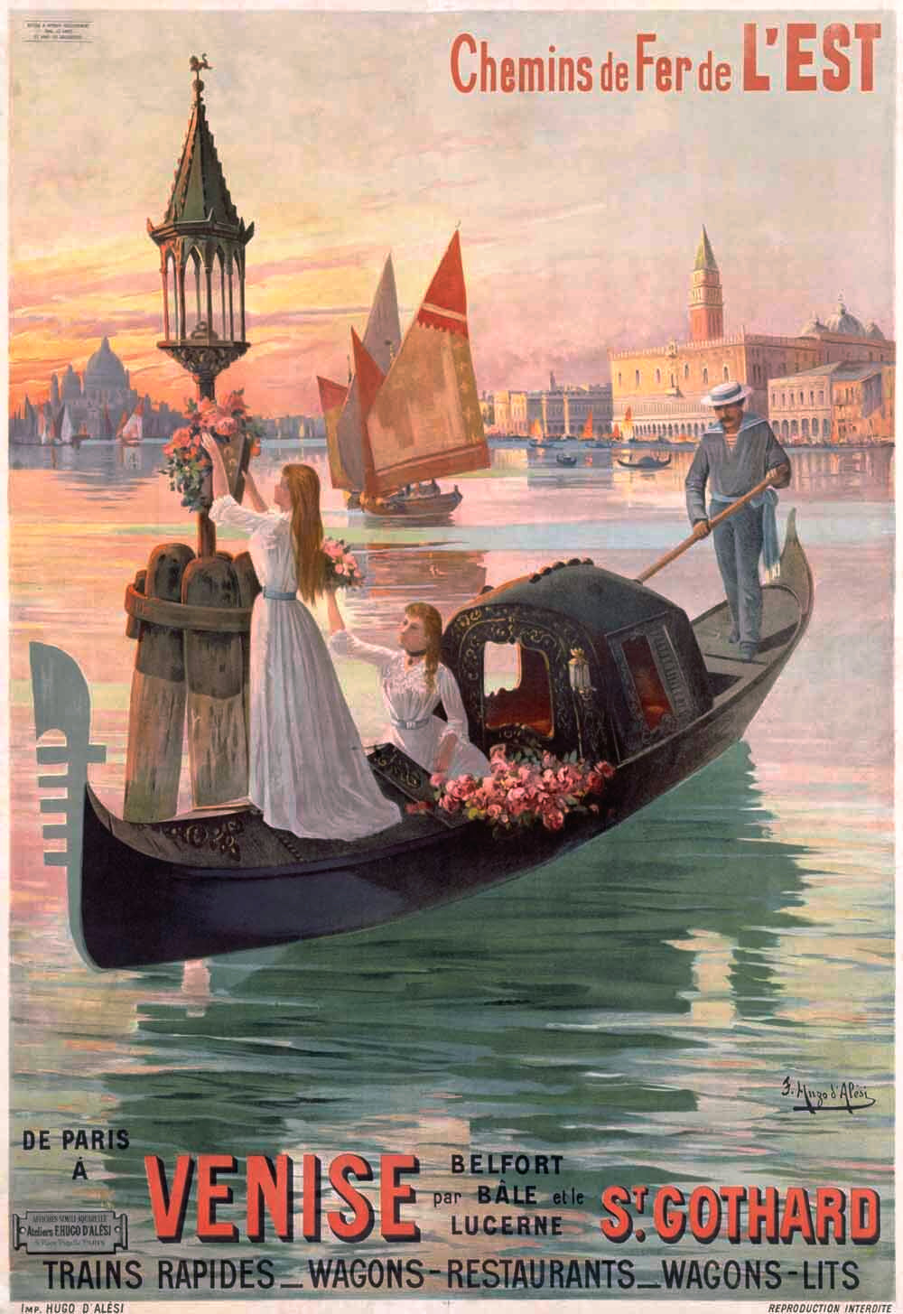 Italia Venise Gondola Poster 0000-3943