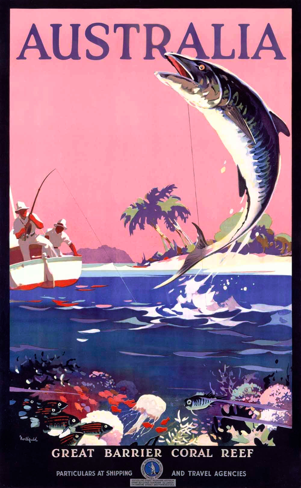 Australia Great Barrier Reef Fishing Poster 0000-3946