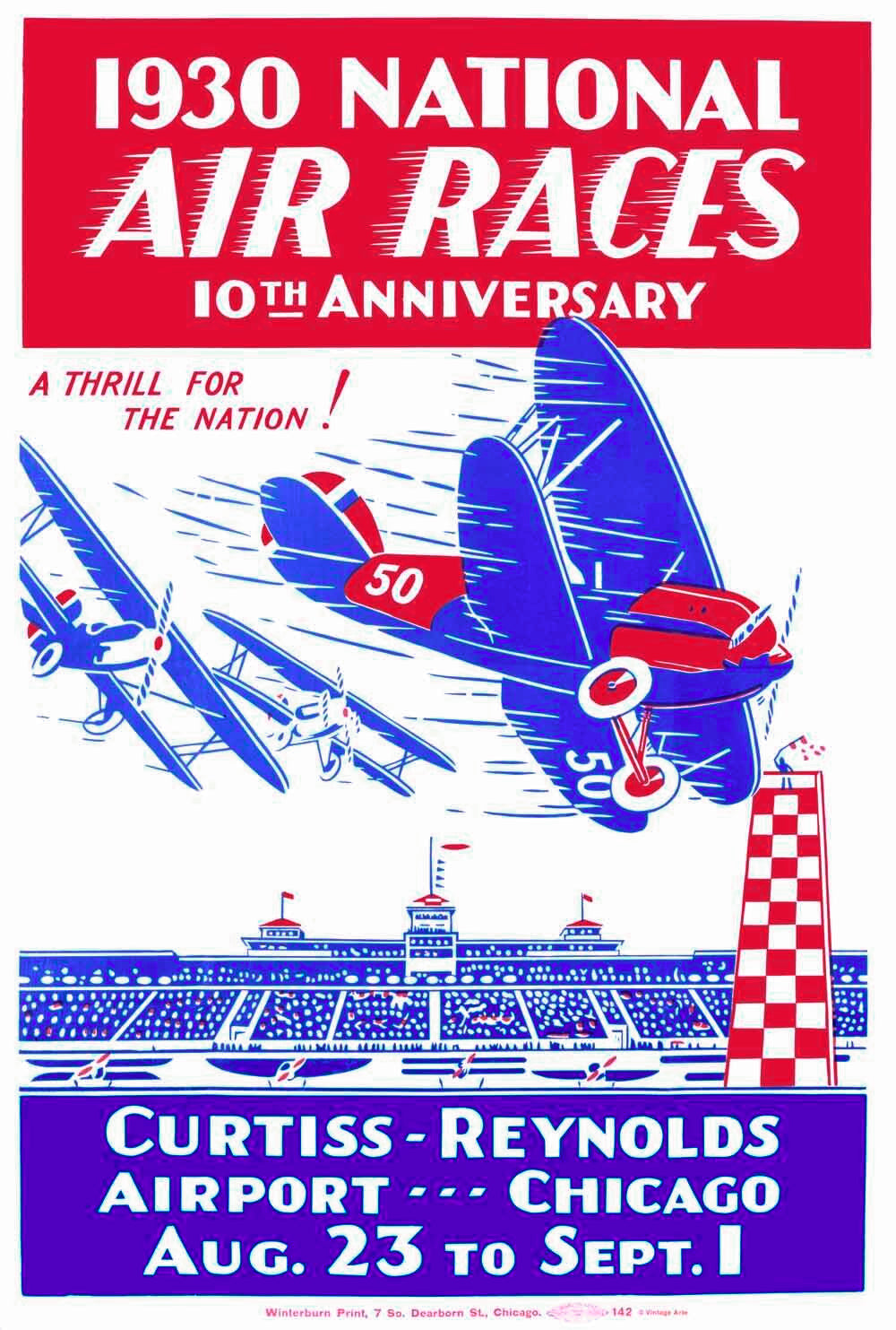 1930 National Air Race Aviation Poster 0000-4012