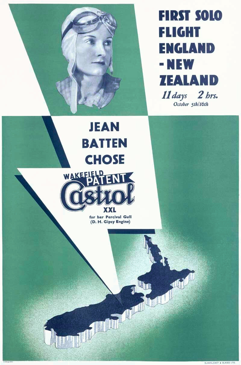 Jean Batten Solo Flight New Zealand 0000-4021