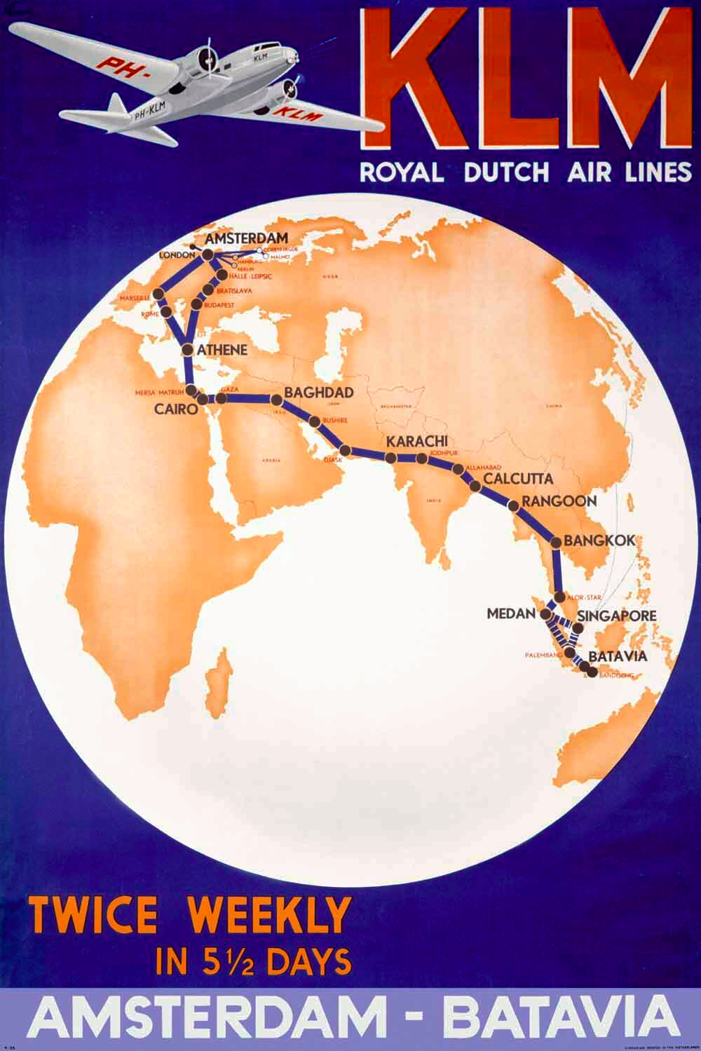 KLM Royal Dutch Airlines Poster 0000-4045