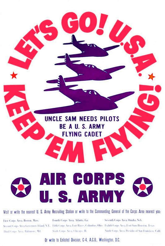 WWII US Army Air Corps 'Let's Go' 0000-4107