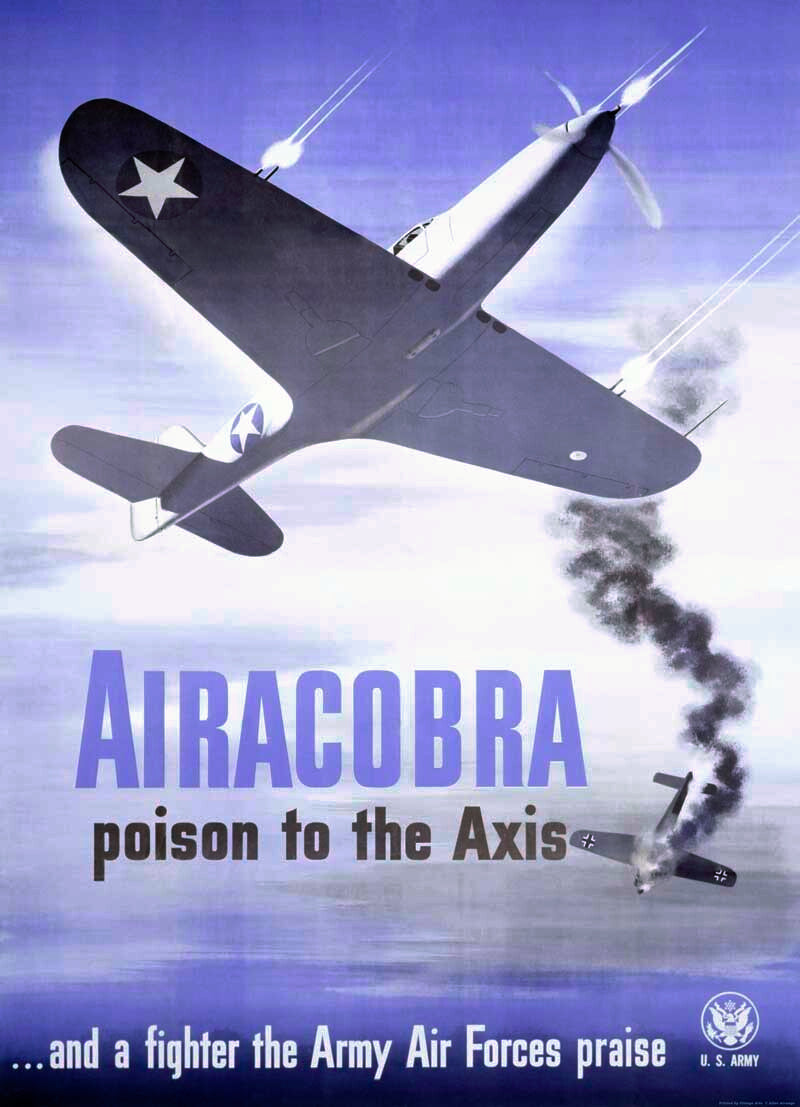 WWII Army Air Corps Airacobra P40 0000-4114