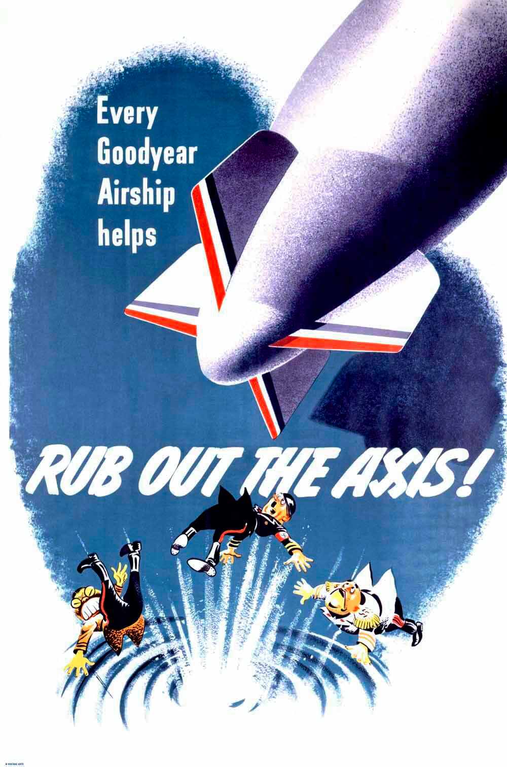 WWII Dirigible 'Rub Out the Axis!' Poster 0000-4126