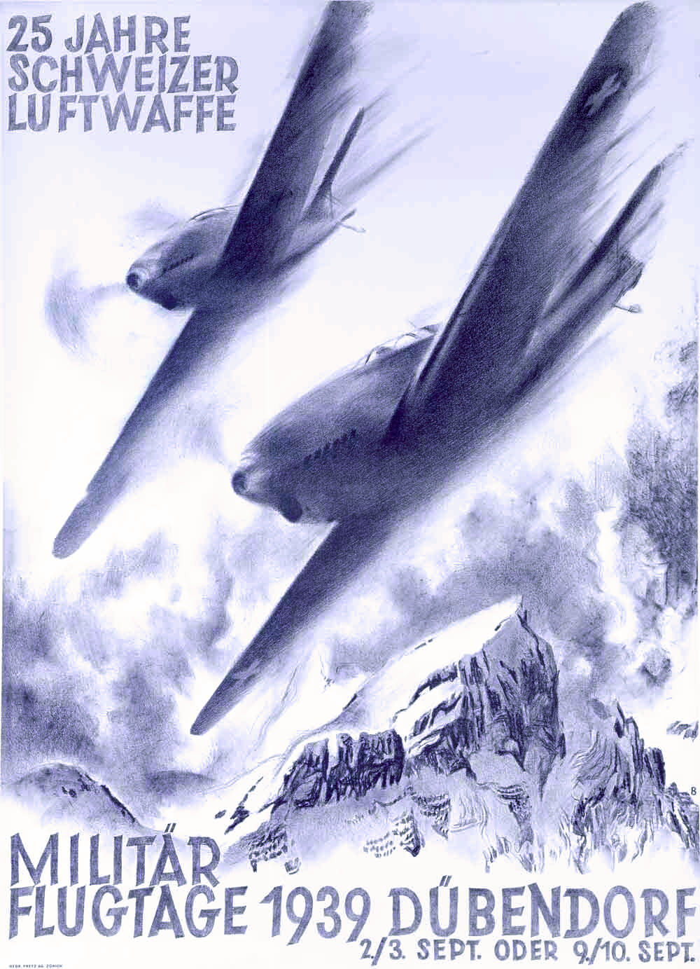 1939 Swiss Luftwaffe Aviation Poster 0000-4131