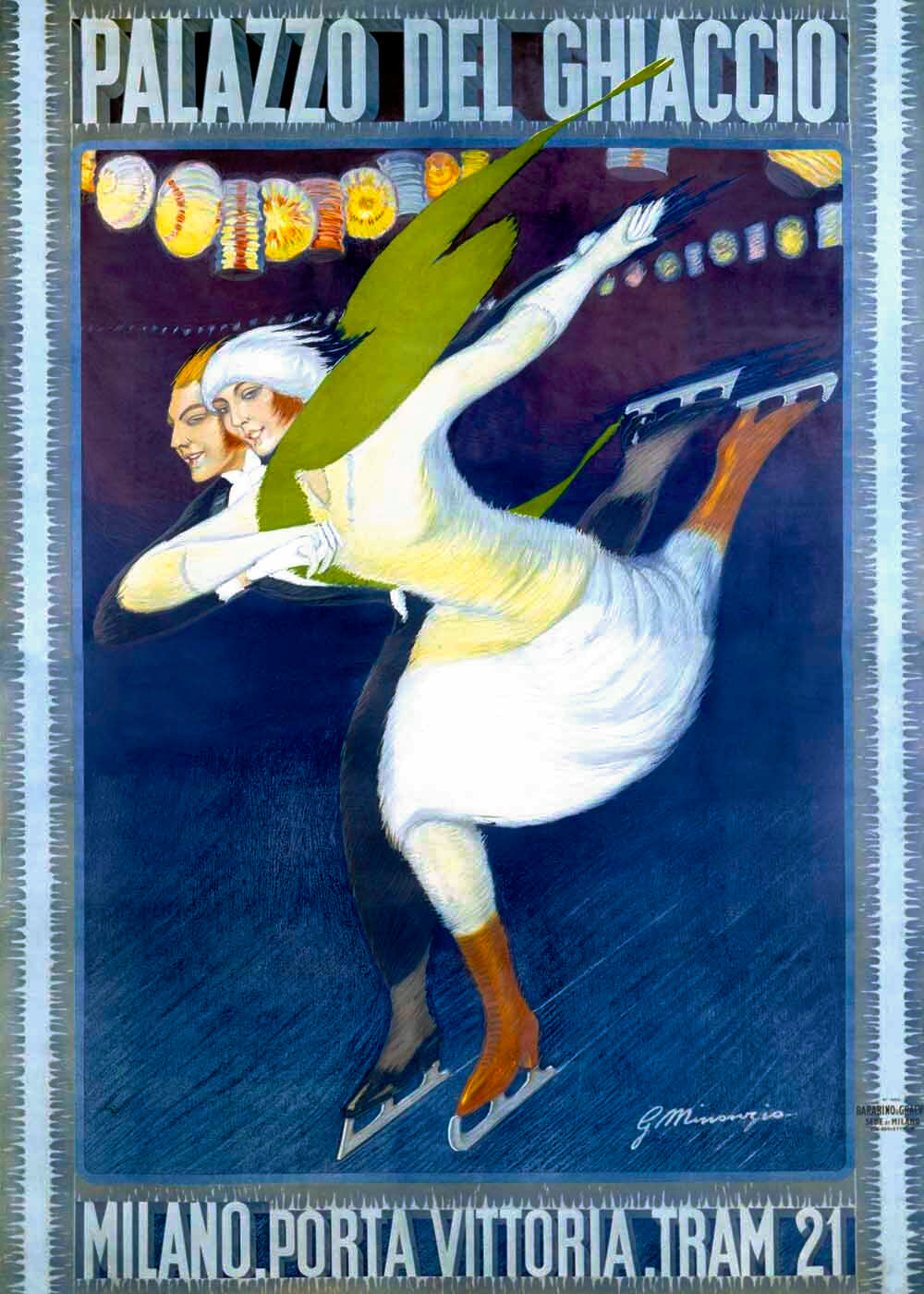 Milan Couples Ice Skating Rink Poster 0000-4232