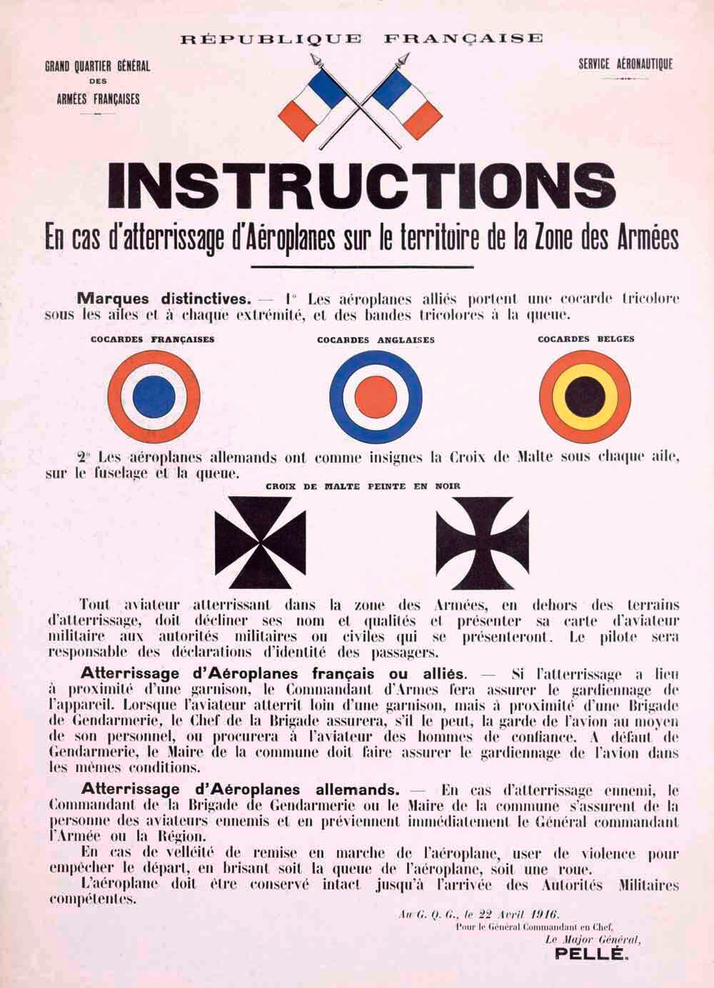 WWI Aircraft Instruction Poster 0000-4289