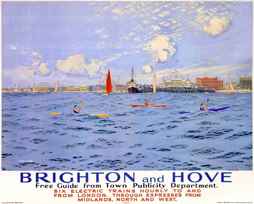 LMS Railway Brighton Hove Travel Poster 0000-4293