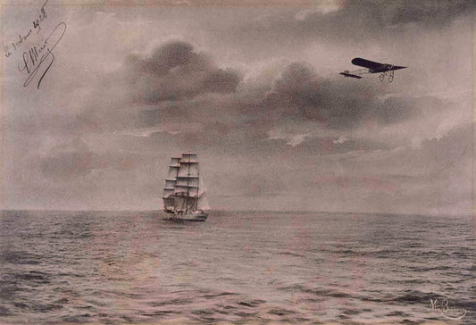 French Bleriot Aviation Channel Crossing 0000-4366