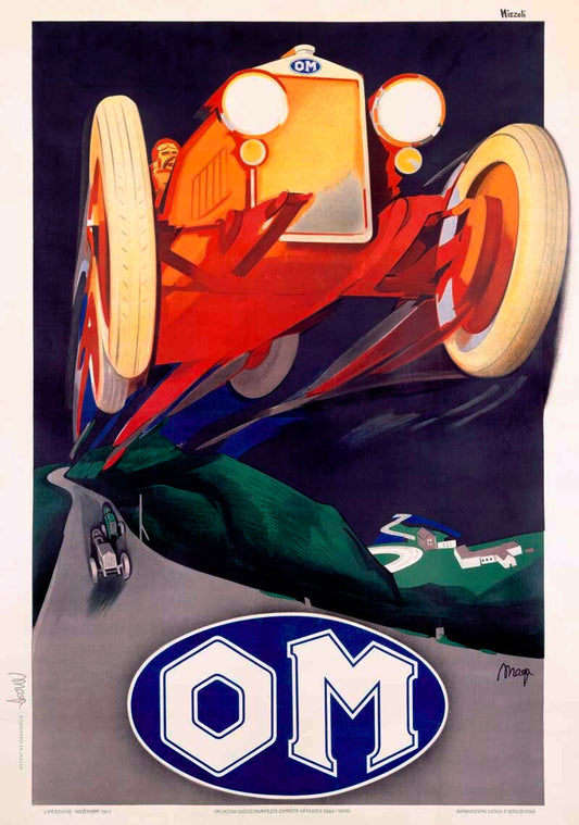 OM – Officine Meccaniche Racing Poster (Italy, c. 1920s) 0000-4382