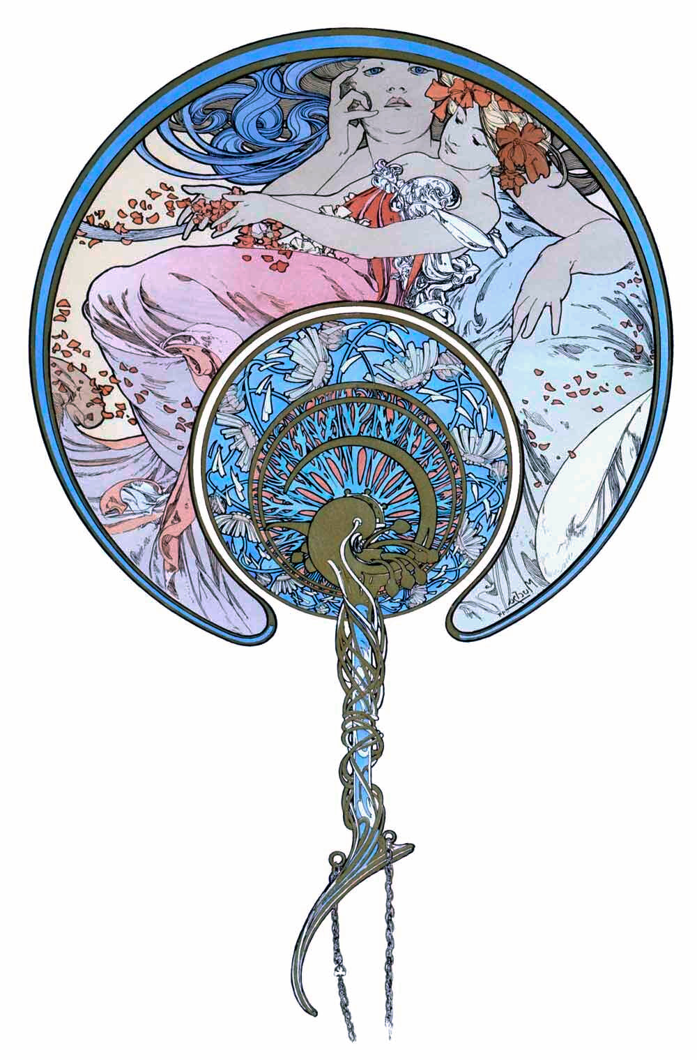Mucha Nouveau Fan Design Poster 0000-4410