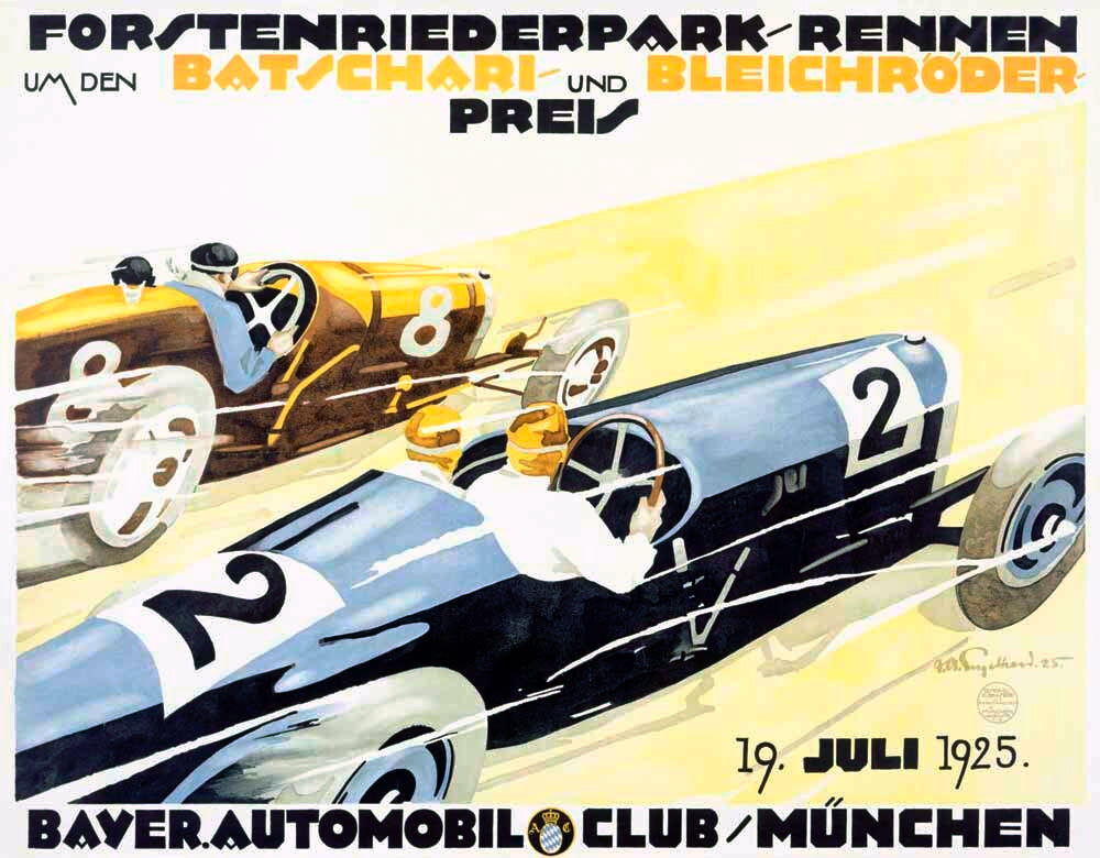 German 1924 Bayer Auto Club Roadster Poster 0000-4440