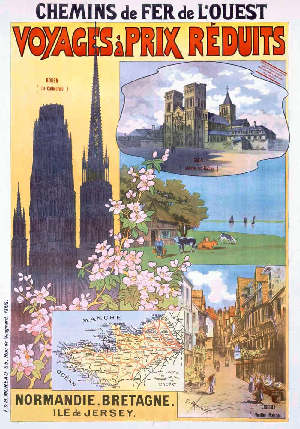 French Western Railway Normandy Tour Poster 0000-4443
