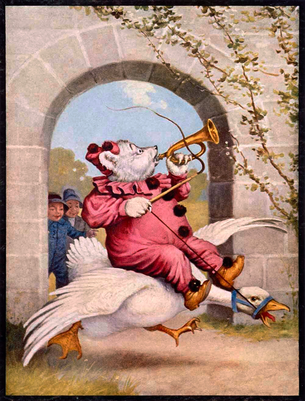 Mother Goose Bear on a Goose Poster 0000-4522
