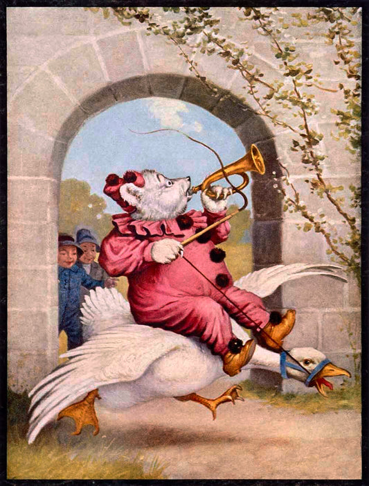 Mother Goose Bear on a Goose Poster 0000-4522