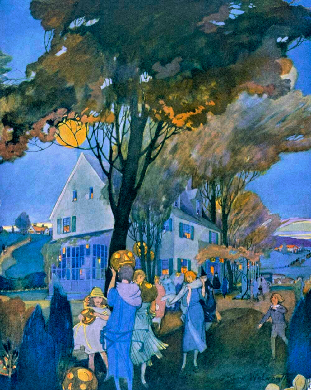Halloween Placing of the Jack-o-lanterns Poster 0000-4524
