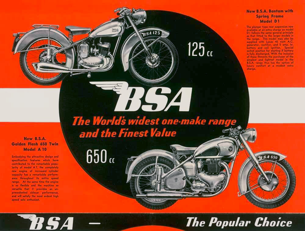 British BSA Motorcycle 650 125 Poster 0000-4762