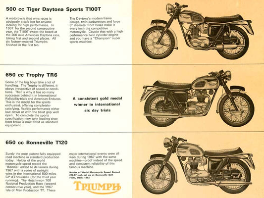Triumph Bonneville Daytona Motorcycle Poster 0000-4813