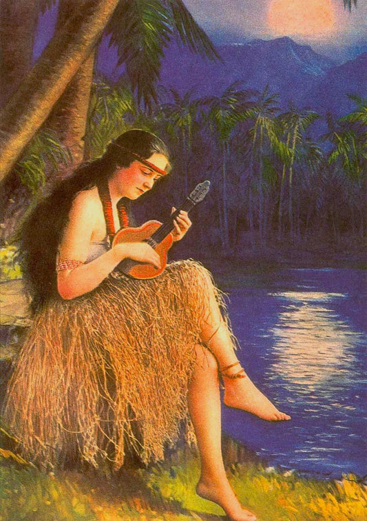 Hawaii Hula Wahine Ukulele Poster 0000-4898
