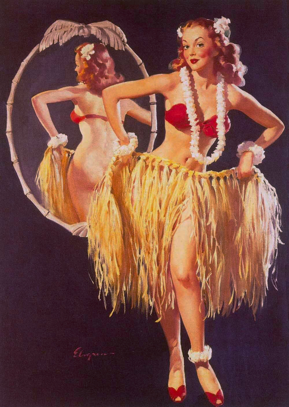 Hula Pin Up Girl 0000-4913