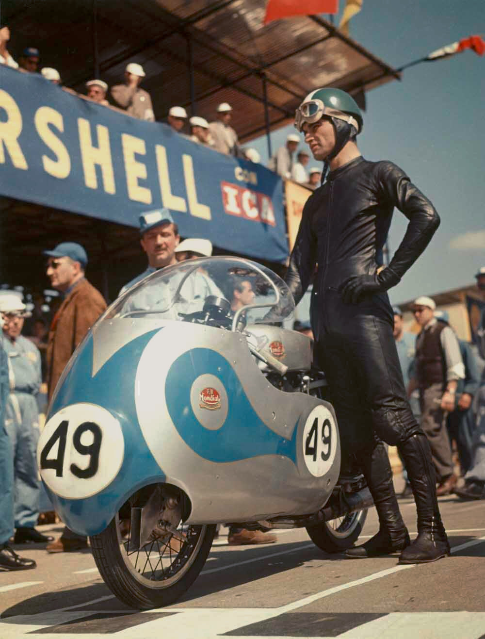 Italian Mondial GP Rider Motorcycle Poster 0000-4966