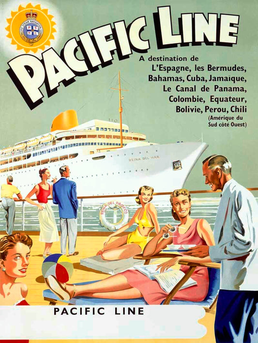 Pacific Line Carribean Cruise Poster 0000-5291