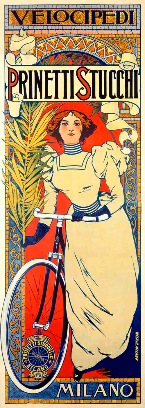 Velocipedi Prinetti & Stucchi – Art Nouveau Bicycle Poster, Milan 0000-5561