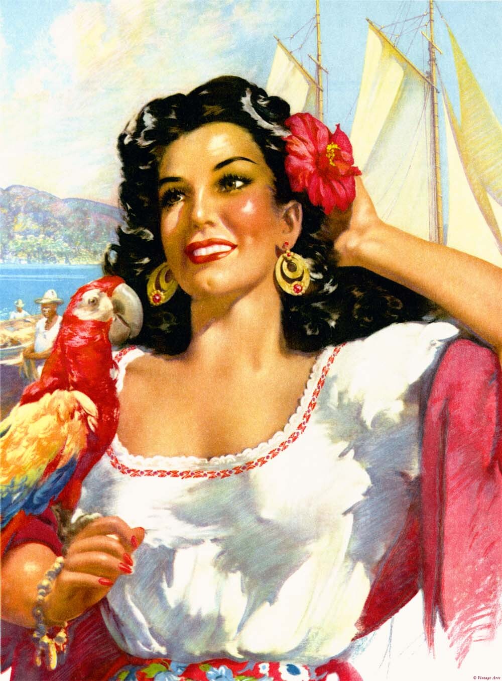 Senorita with Parrot 0000-8052